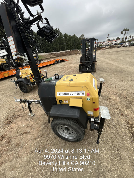 2022 Allmand NLV3GR (4) LED Light Fixture 350W, 23' Vertical Mast, 3kW Prime, Towable, Deep Sea L401, Leveling Jacks, Yanmar T4F 5.8hp