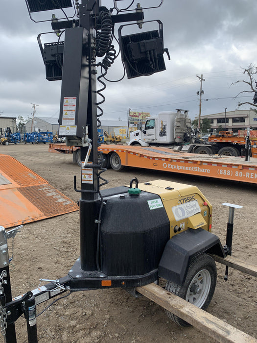 Allmand NLV3GR (4) LED Light Fixture 350W, 23' Vertical Mast, 3kW Prime, Towable, Deep Sea L401, Leveling Jacks, Yanmar T4F 5.8hp