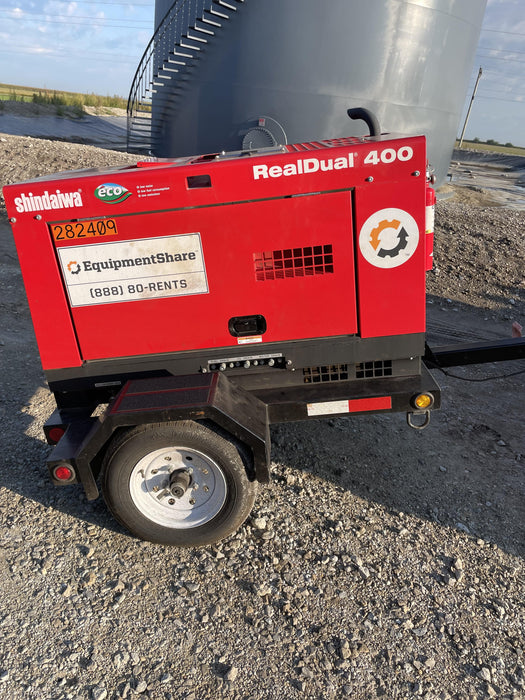 2022 Shindaiwa DGW400MDL Kubota D902 Engine, 23 HP, Dual Op Welder, Wire, Arc, Droop Stick, Tig, and CC Stick Functionality, Simulphase, 3 Phase and 1 Phase Gen Output, Single Axle NB Trlr, Slr Trckl Chrg 12V 12W, Fire Ext