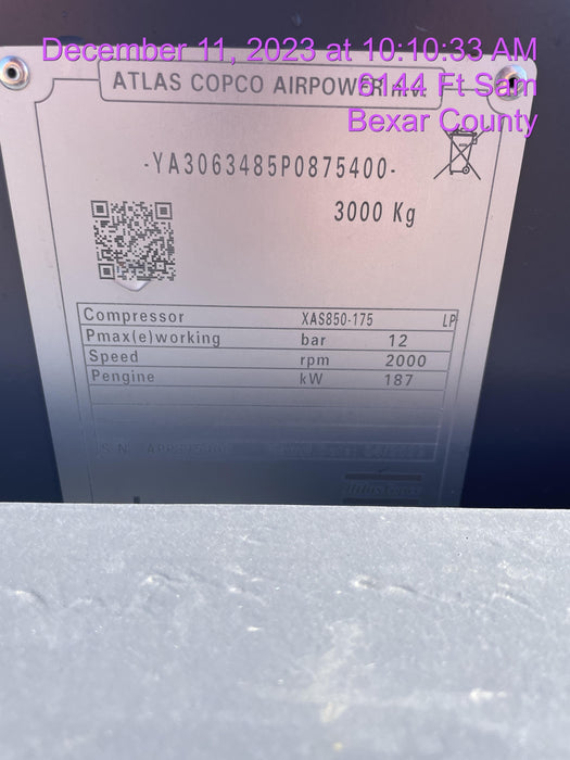 2023 ATLAS COPCO XAS 850