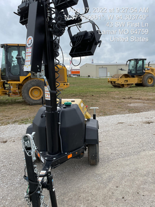 2022 Allmand NLV3GR (4) LED Light Fixture 350W, 23' Vertical Mast, 3kW Prime, Towable, Deep Sea L401, Leveling Jacks, Yanmar T4F 5.8hp