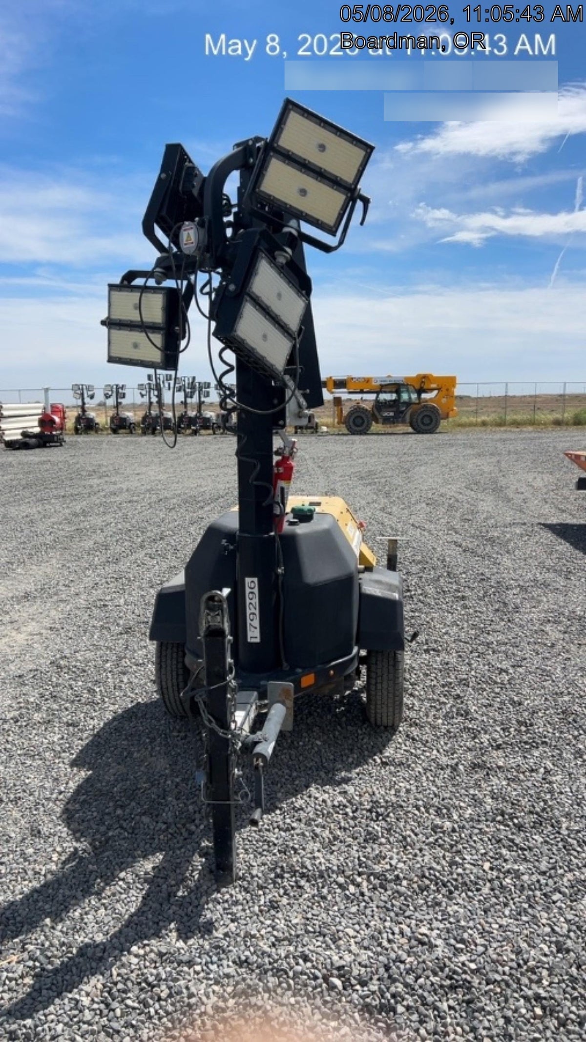 Allmand NLV3GR (4) LED Light Fixture 350W, 23' Vertical Mast, 3kW Prime, Towable, Deep Sea L401, Leveling Jacks, Yanmar T4F 5.8hp