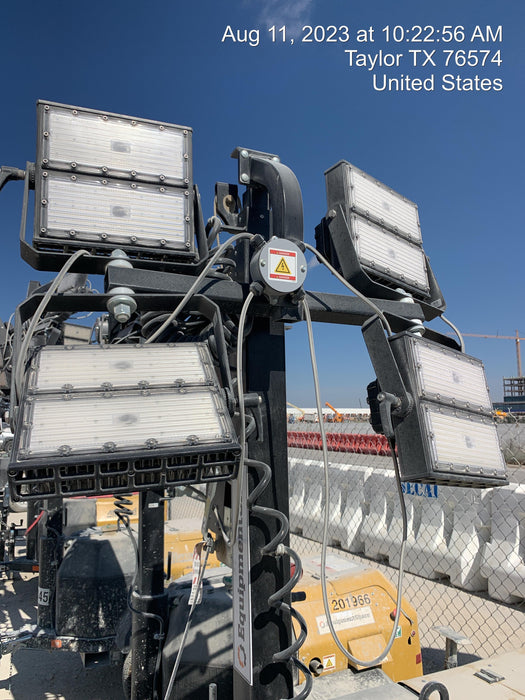 2022 Allmand NLV3GR (4) LED Light Fixture 350W, 23' Vertical Mast, 3kW Prime, Towable, ES Decals, T3