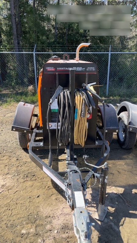 2024 Lincoln Electric Vantage 322 Welder Ready-Pak 3, Two wheel trailer, Fender and Light kit, Cable Rack, Orange