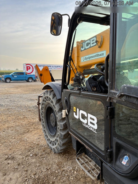 2019 JCB 510-56 74 HP w/CAB/HVAC, Beacon, Worklights, Aux Hydraulics, Solid Tires 72" Carriage/60" Forks