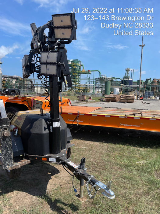 2021 Allmand NLV3GR (4) LED Light Fixture 350W, 23' Vertical Mast, 3kW Prime, Towable, Deep Sea L401, Leveling Jacks, Yanmar T4F 5.8hp