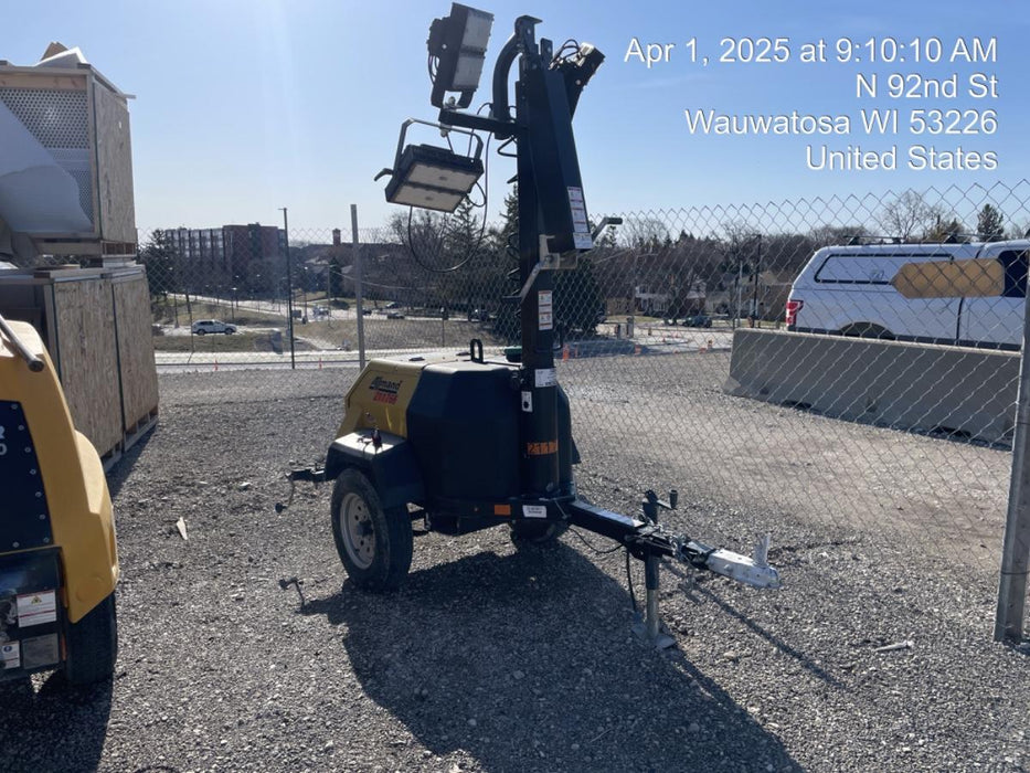 2022 Allmand NLV3GR (4) LED Light Fixture 350W, 23' Vertical Mast, 3kW Prime, Towable, Deep Sea L401, Leveling Jacks, Yanmar T4F 5.8hp