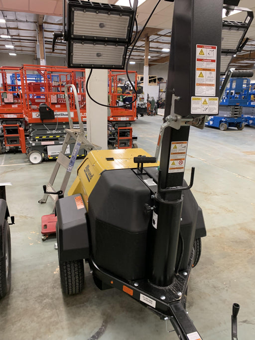 2022 Allmand NLV3GR (4) LED Light Fixture 350W, 23' Vertical Mast, 3kW Prime, Towable, Deep Sea L401, Leveling Jacks, Yanmar T4F 5.8hp