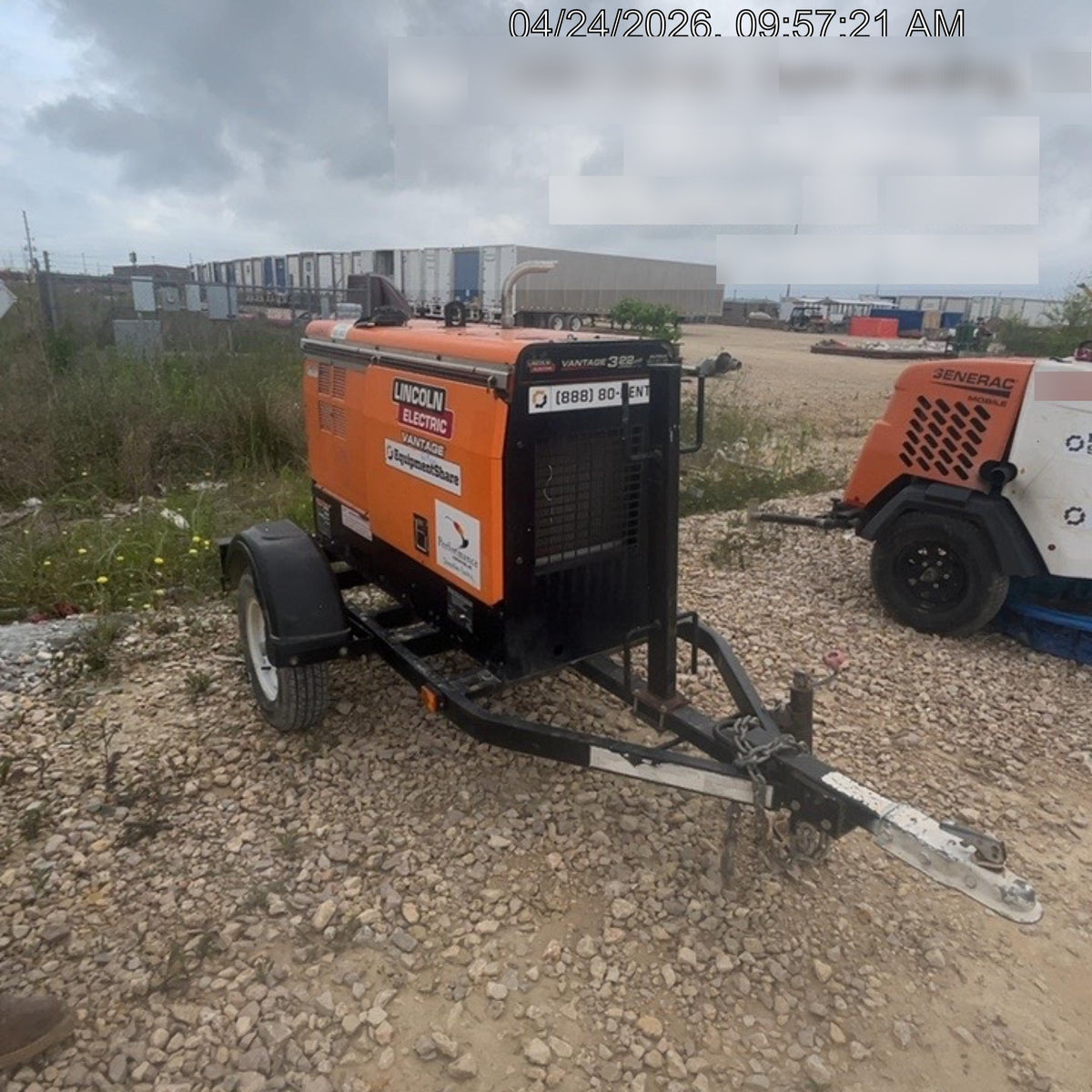 2021 Lincoln Electric Vantage 322 Vantage 322 Ready Pak 3 w/ Decals, ORANGE (includes trailer, cable rack, fender light kit) NO Telematics