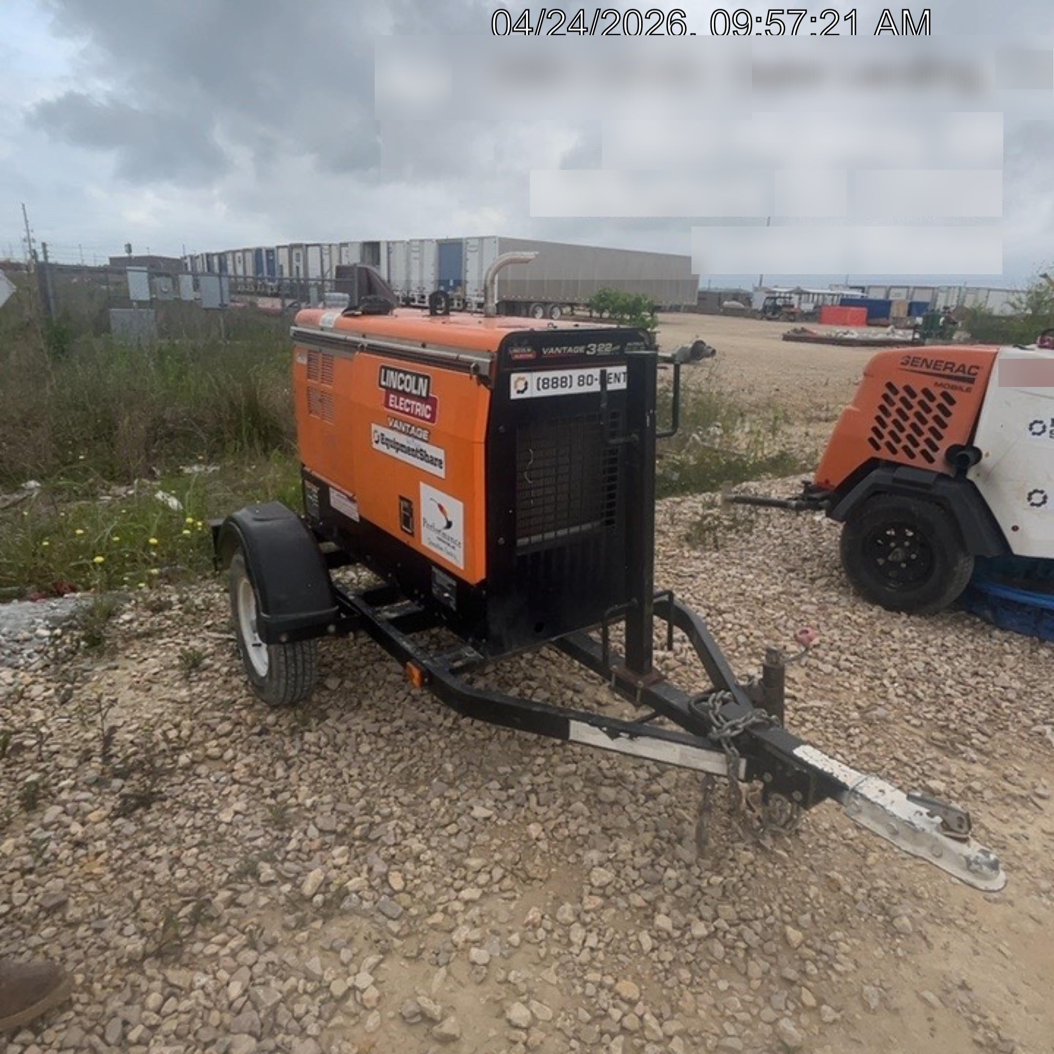 2021 Lincoln Electric Vantage 322 Vantage 322 Ready Pak 3 w/ Decals, ORANGE (includes trailer, cable rack, fender light kit) NO Telematics