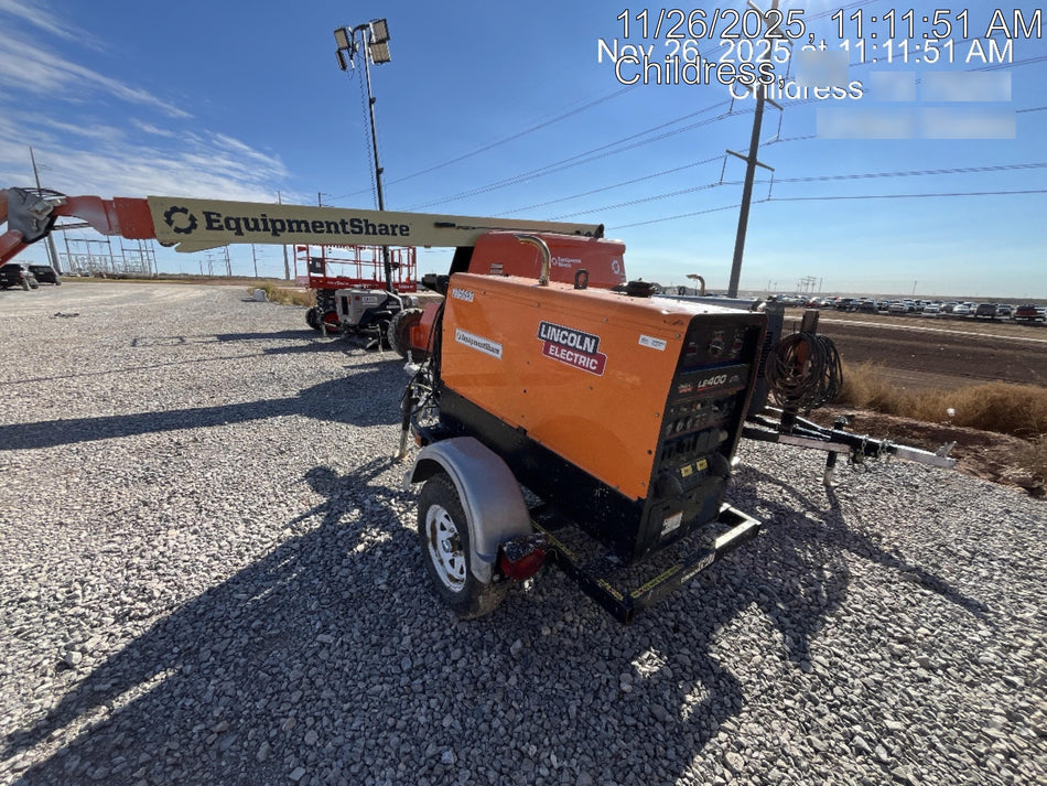 2022 Lincoln Electric LE400 Kubota V1505, Trlr, Cable Rack, Light Kit, ES Decals, T3