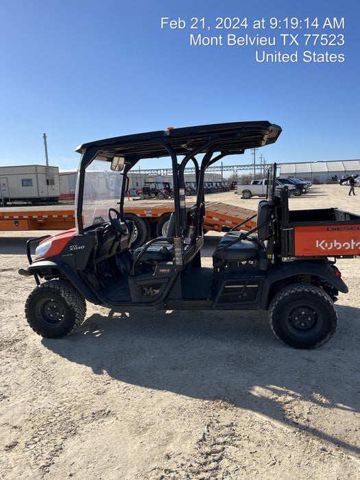 2022 Kubota RTV-X1140W-H Plastic Canopy, Windshield Acrylic Clear, LED Strobe Light, Wire Harness Kit, Back up Alarm