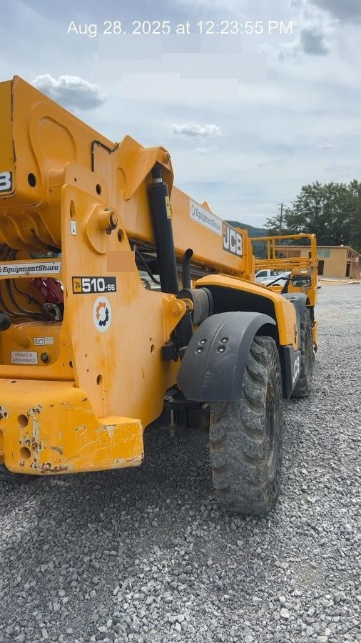 2019 JCB 510-56 Canopy, 74 HP, Solid Tires, STD Worklight, Beacon, Aux Hydraulics, Lifting Eye, Back up Alarm w/66" Carriage/60" Forks