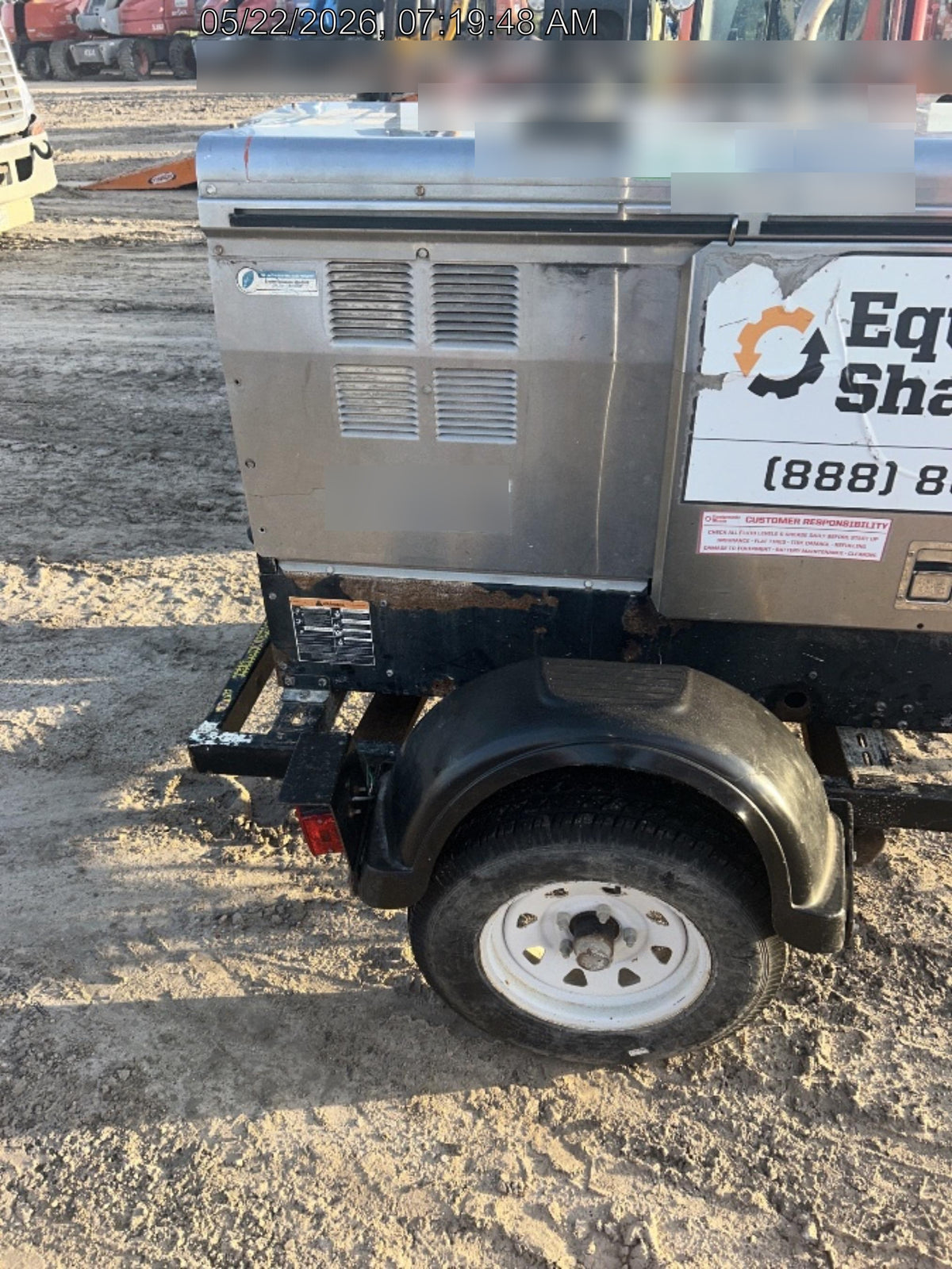 2019 Lincoln Electric Vantage 322 Welder Ready-Pak 3, Two wheel trailer, Fender and Light kit, Cable Rack