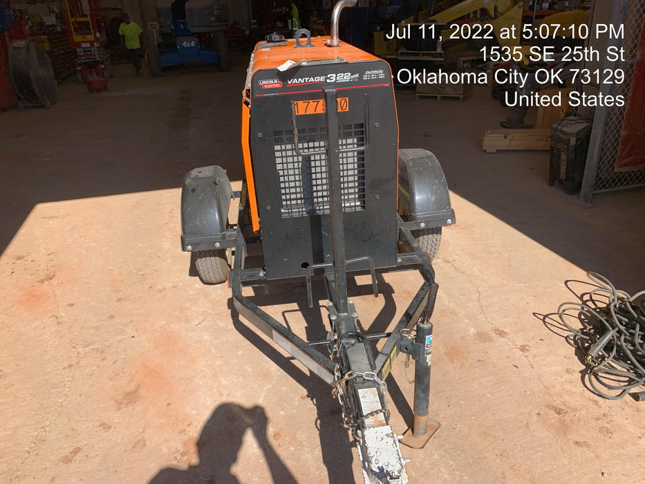 2021 Lincoln Electric Vantage 322 Vantage 322 Ready Pak 3 w/ Decals, ORANGE (includes trailer, cable rack, fender light kit) NO Telematics