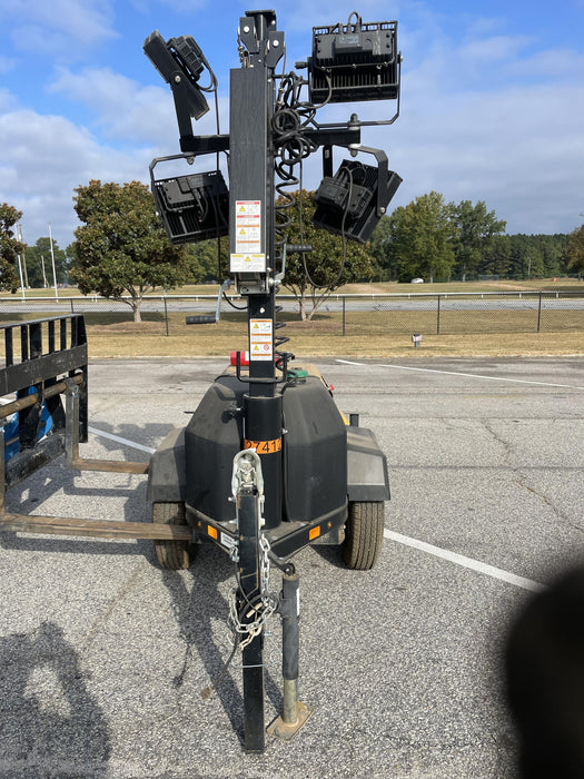 2021 Allmand NLV3GR (4) LED Light Fixture 350W, 23' Vertical Mast, 3kW Prime, Towable, Deep Sea L401, Leveling Jacks, Yanmar T4F 5.8hp