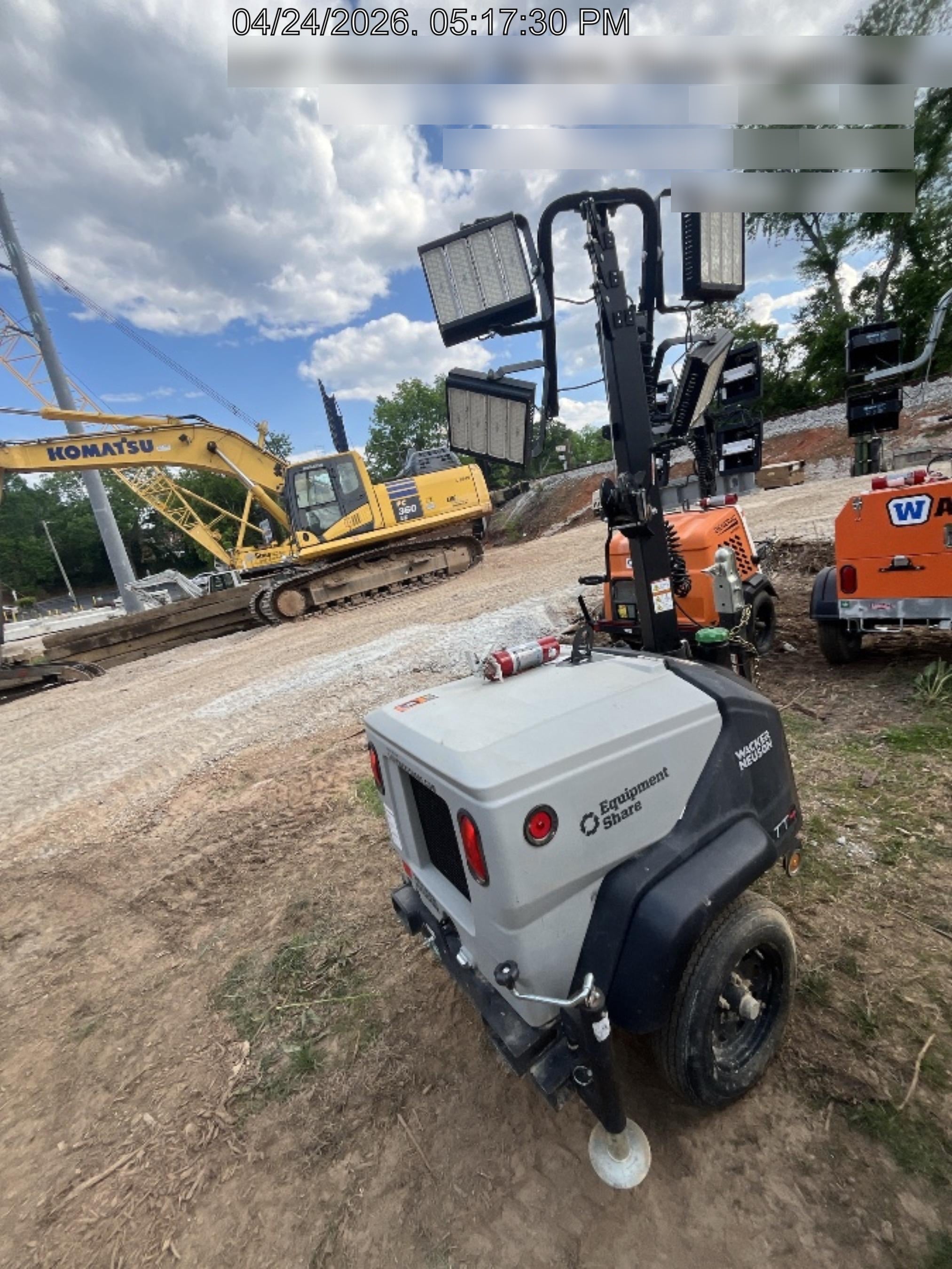 2024 Wacker Neuson LTT4 Diesel, Kohler KDW702, Deep Sea Controller, Auto Start, LED 320W, Bypass Outlet, T3