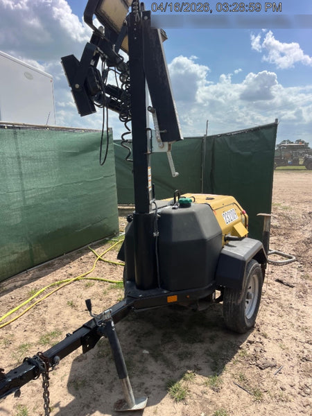 2022 Allmand NLV3GR (4) LED Light Fixture 350W, 23' Vertical Mast, 3kW Prime, Towable, Deep Sea L401, Leveling Jacks, Yanmar T4F 5.8hp