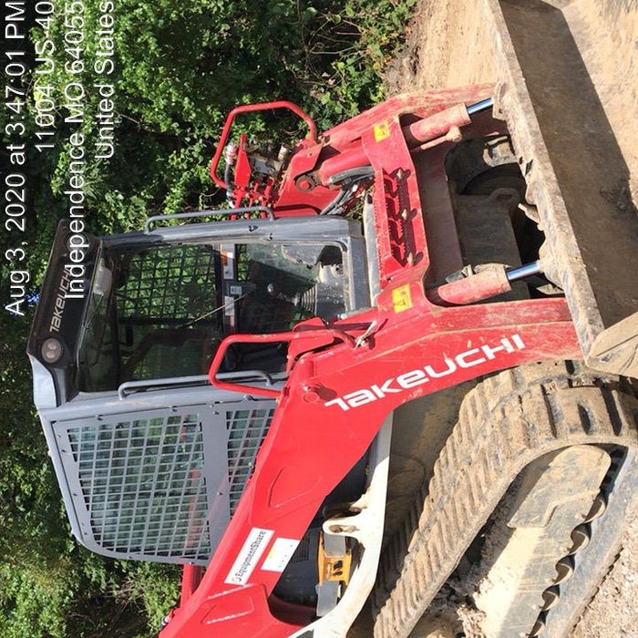 2018 Takeuchi TL12V2C Takeuchi TL12V2C Cab Skid Steer Track Loader, 80" HD dirt bucket with 9 teeth