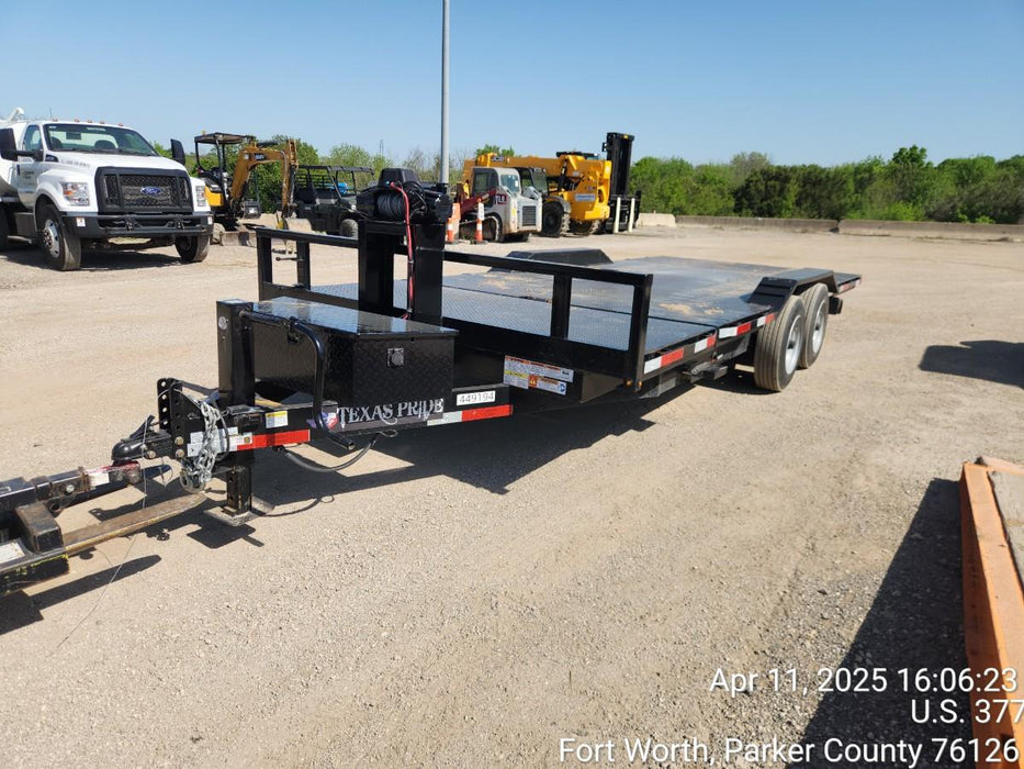 2025 TEXAS PRIDE TRAILERS 21' Lowboy Gravity Tilt Bed 14K Bumper Pull Trailer