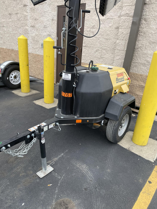 2022 Allmand NLV3GR (4) LED Light Fixture 350W, 23' Vertical Mast, 3kW Prime, Towable, Deep Sea L401, Leveling Jacks, Yanmar T4F 5.8hp