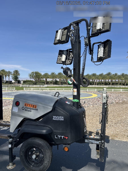 2024 Wacker Neuson LTT4 Diesel, Kohler KDW702, Deep Sea Controller, Auto Start, LED 320W, Bypass Outlet, T3