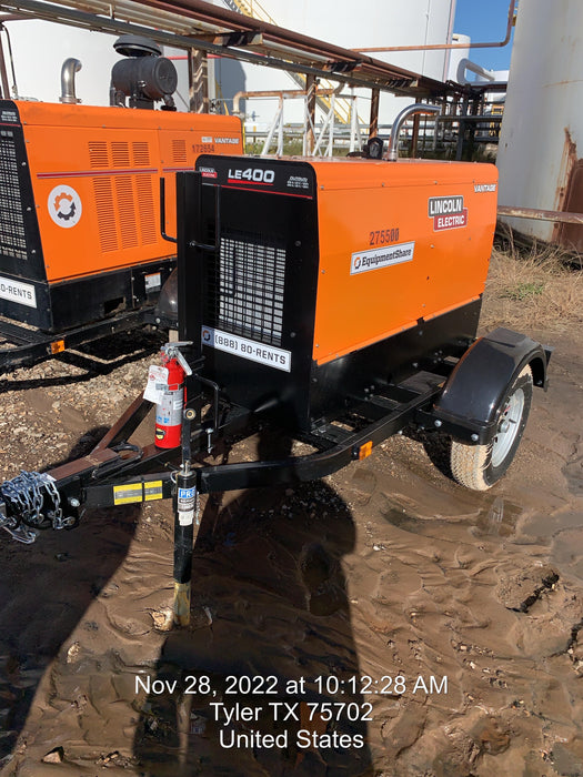 2022 Lincoln Electric LE400 Kubota V1505, Trlr, Cable Rack, Light Kit, ES Decals, T3