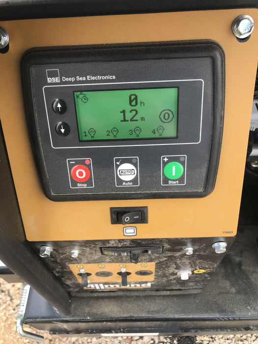 2022 Allmand NLV3GR (4) LED Light Fixture 350W, 23' Vertical Mast, 3kW Prime, Towable, Deep Sea L401, Leveling Jacks, Yanmar T4F 5.8hp