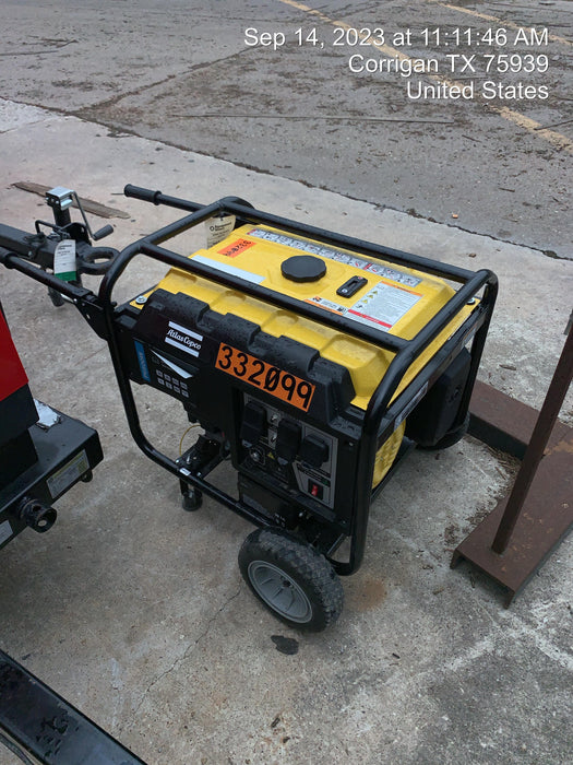 2023 Atlas Copco P6500W 5.5kW, AC390FD Gasoline Engine, Wheel & Handle Kit, (2) 120V Duplex 15A + (1) 120/240V 30A Twist Lock