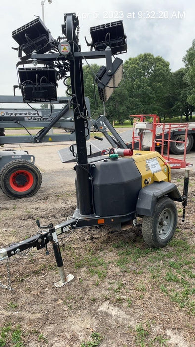 2022 Allmand NLV3GR (4) LED Light Fixture 350W, 23' Vertical Mast, 3kW Prime, Towable, Deep Sea L401, Leveling Jacks, Yanmar T4F 5.8hp