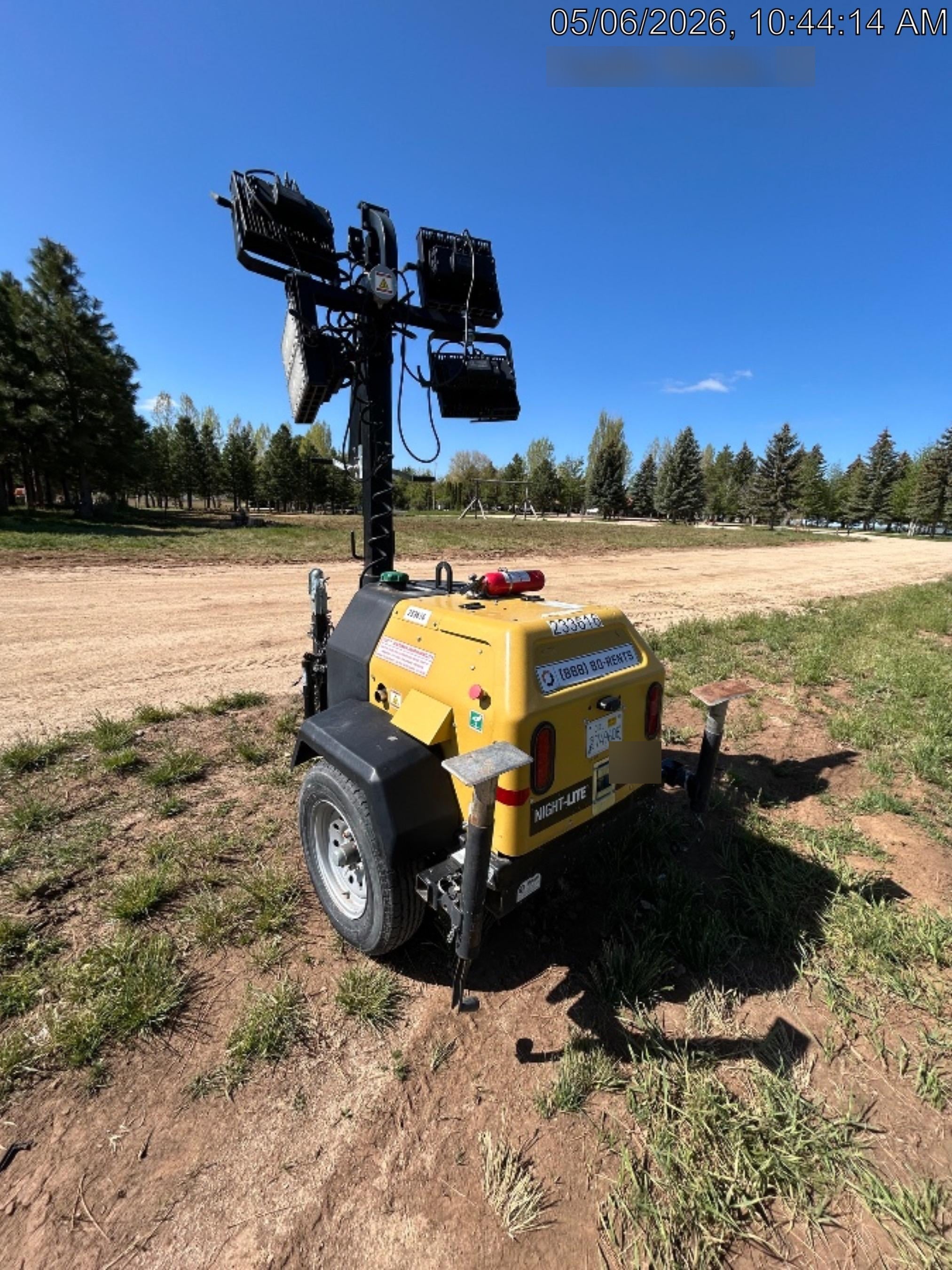 2022 Allmand NLV3GR (4) LED Light Fixture 350W, 23' Vertical Mast, 3kW Prime, Towable, Deep Sea L401, Leveling Jacks, Yanmar T4F 5.8hp