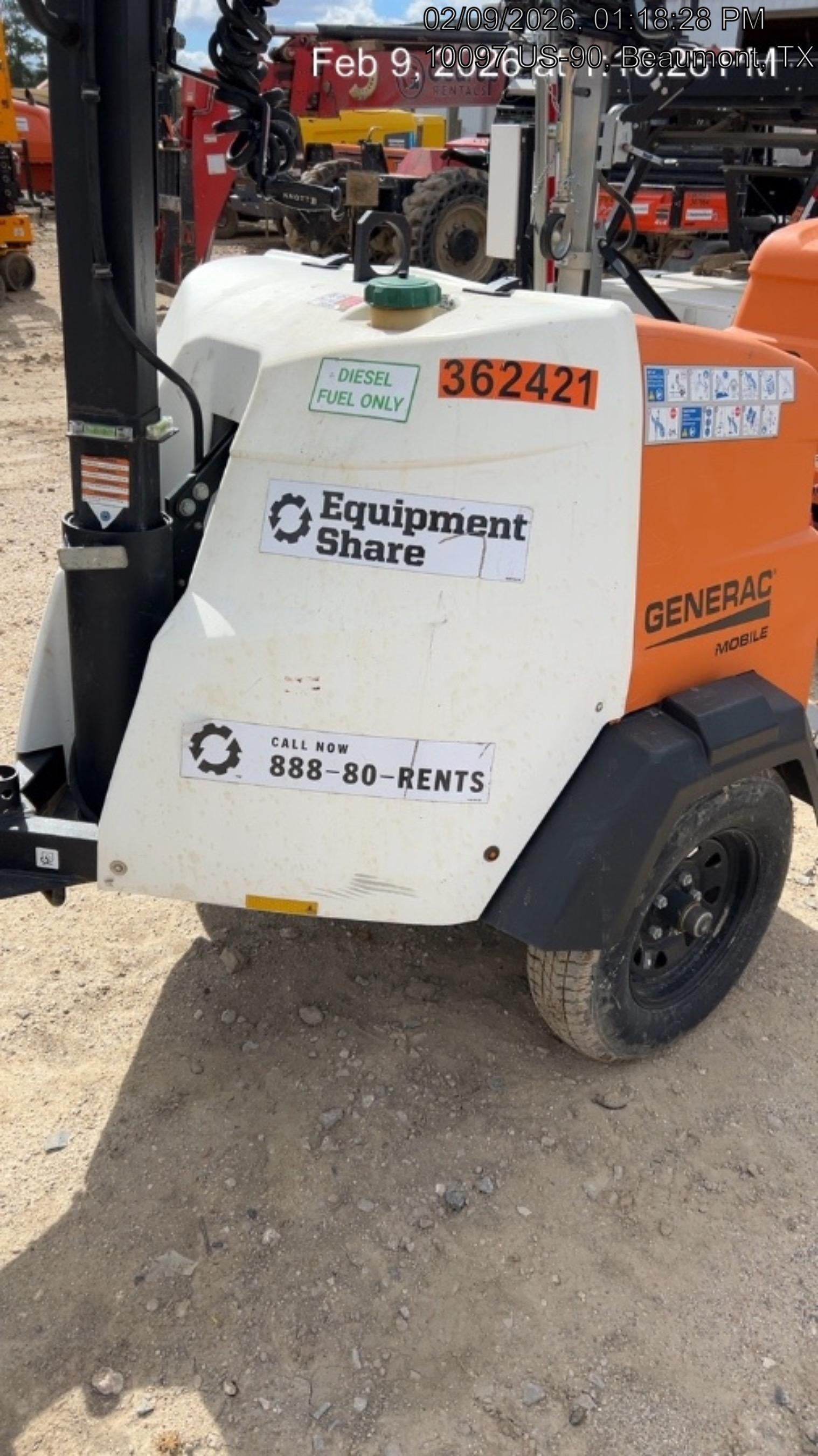 2023 Generac MLT2 Diesel, Flex Switch 120V Input, Powerzone Controller, 
(4) 320W LED Lights, 4kW Generator, 39.9 Gal Fuel Tank, 2" Ball, T3