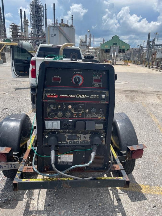 2019 Lincoln Electric Vantage 322 Welder Ready-Pak 3, Two wheel trailer, Fender and Light kit, Cable Rack