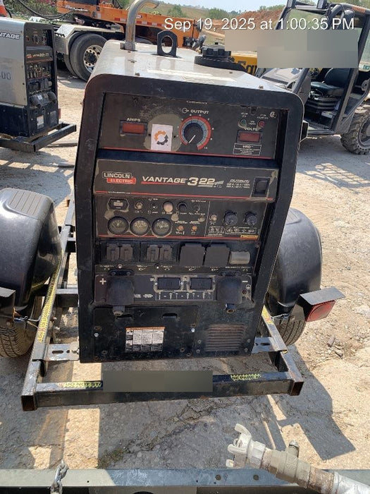 2019 Lincoln Electric Vantage 322 Ready-Pak 3, Two Wheel Trailer, Fender and Light Kit, Cable Rack