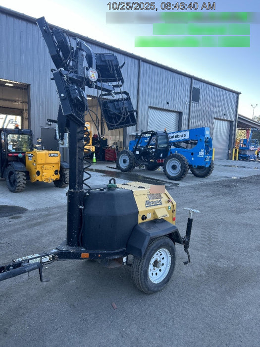 2021 Allmand NLV3GR (4) LED Light Fixture 350W, 23' Vertical Mast, 3kW Prime, Towable, Deep Sea L401, Leveling Jacks, Yanmar T4F 5.8hp