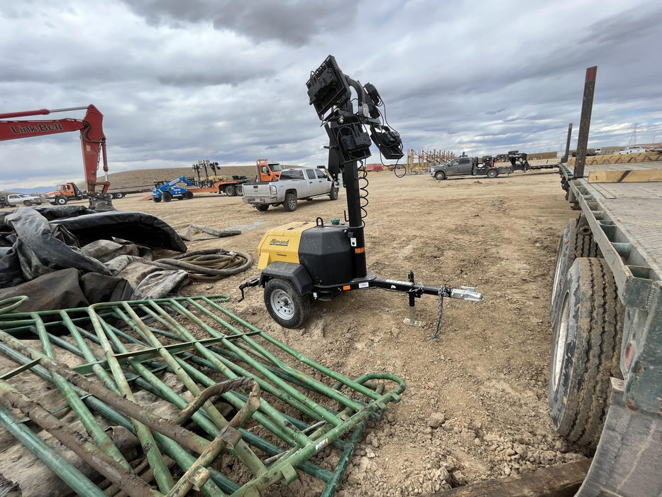 2022 Allmand NLV3GR (4) LED Light Fixture 350W, 23' Vertical Mast, 3kW Prime, Towable, ES Decals, T3