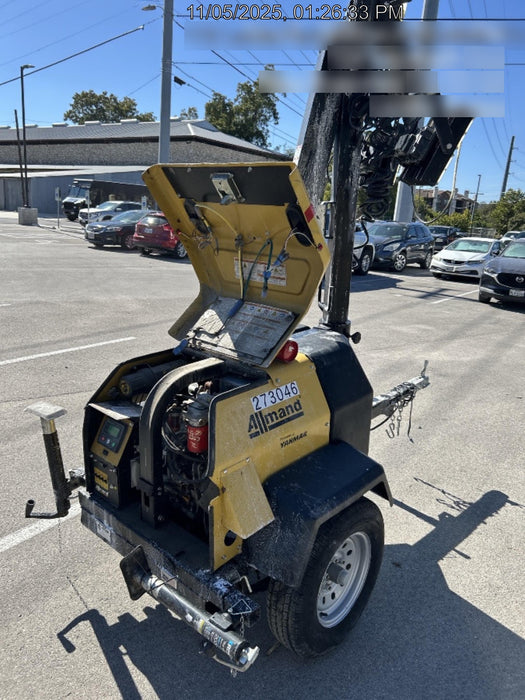 2022 Allmand NLV3GR (4) LED Light Fixture 350W, 23' Vertical Mast, 3kW Prime, Towable, ES Decals, T3