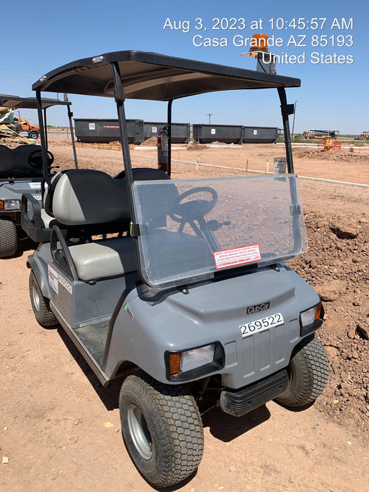 2022 Club Car CA100E Canopy, Fold down Windshield, Beacon, Back up Alarm, All-Trail Trials, HD 8 V Batteries, Trailer Hitch and Ball