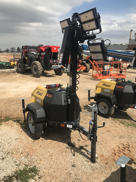 2022 Allmand NLV3GR (4) LED Light Fixture 350W, 23' Vertical Mast, 3kW Prime, Towable, Deep Sea L401, Leveling Jacks, Yanmar T4F 5.8hp