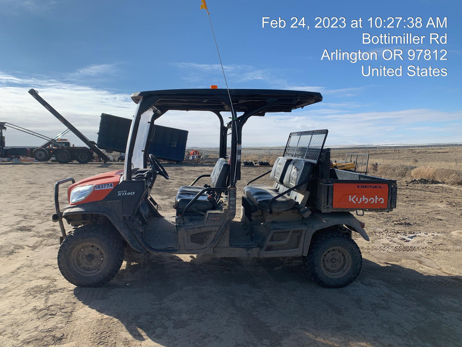 2021 Kubota RTV-X1140W-H Plastic Canopy, Windshield Acrylic Clear, LED Strobe Light, Wire Harness Kit, Back up Alarm
