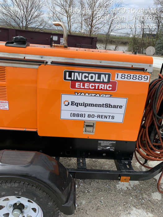 2021 Lincoln Electric Vantage 322 Vantage 322 Ready Pak 3 w/ Decals, ORANGE (includes trailer, cable rack, fender light kit) NO Telematics
