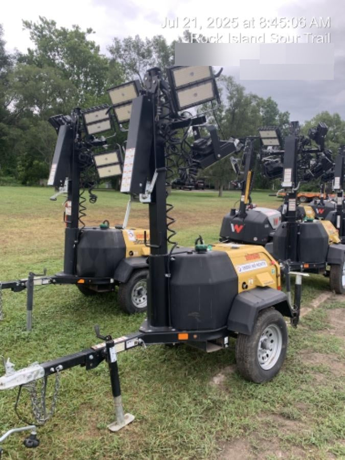2022 Allmand NLV3GR (4) LED Light Fixture 350W, 23' Vertical Mast, 3kW Prime, Towable, ES Decals, T3