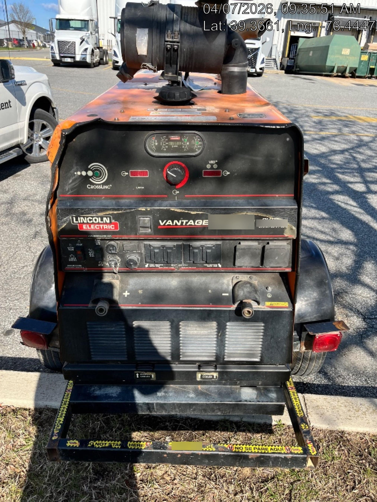 2021 Lincoln Electric Vantage 549X Ready Pak 3, ORANGE (includes trailer, cable rack, fender light kit)