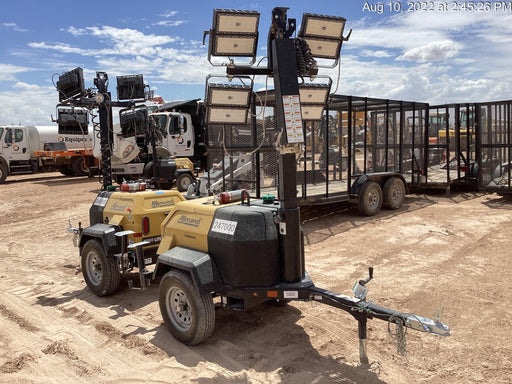 2022 Allmand NLV3GR (4) LED Light Fixture 350W, 23' Vertical Mast, 3kW Prime, Towable, ES Decals, T3