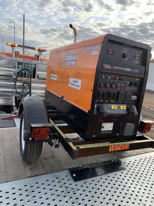 2021 Lincoln Electric Vantage 322 Vantage 322 Ready Pak 3 w/ Decals, ORANGE (includes trailer, cable rack, fender light kit) NO Telematics