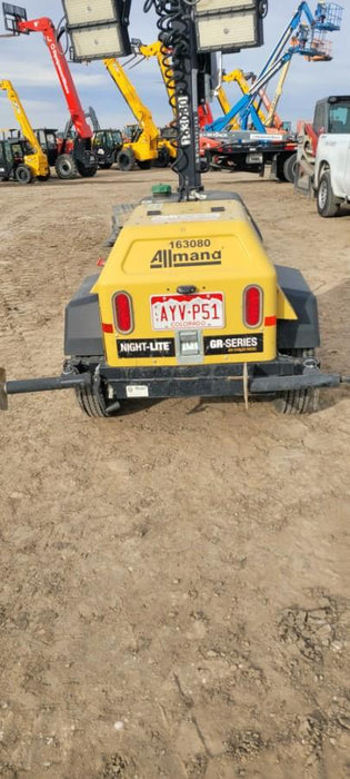 2021 Allmand NLV3GR (4) LED Light Fixture 350W, 23' Vertical Mast, 3kW Prime, Towable, Deep Sea L401, Leveling Jacks, Yanmar T4F 5.8hp