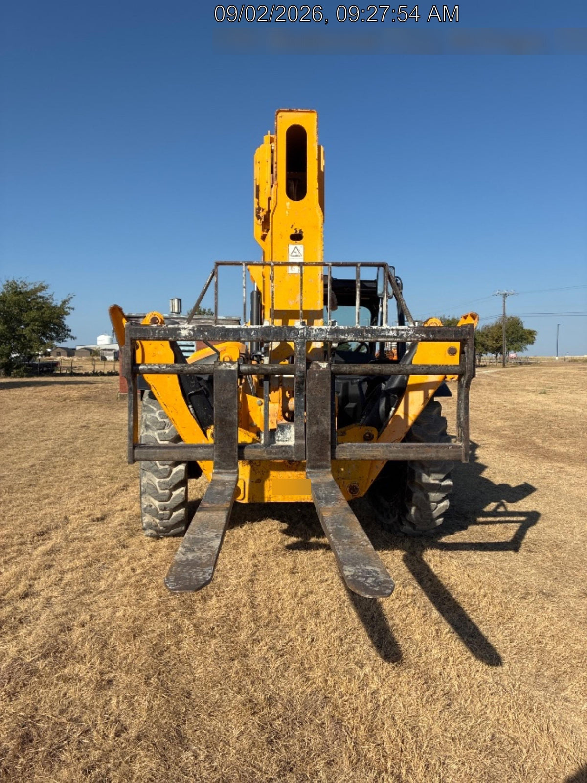 2019 JCB 510-56 Open ROPS, 74 HP, Solid Tires, Worklights, Beacon, Aux Hydraulics, Lifting Eye 66" Carriage/60" Forks