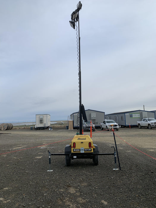 2020 Allmand NLV3GR (4) LED Light Fixture 350W, 23' Vertical Mast, 3kW Prime, Towable, Deep Sea L401, Leveling Jacks, Yanmar T4F 5.8hp