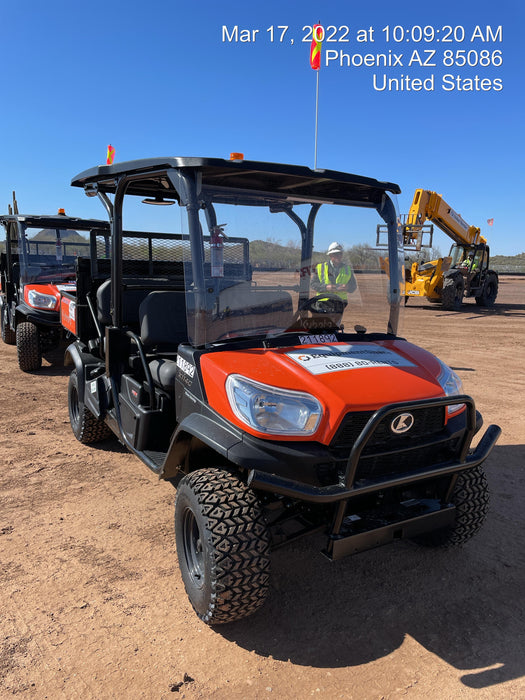 2022 Kubota RTV-X1140W-H Plastic Canopy, Windshield Acrylic Clear, LED Strobe Light, Wire Harness Kit, Back up Alarm
