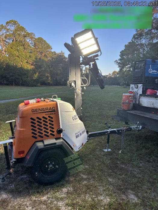 2021 Allmand NLV3GR (4) LED Light Fixture 350W, 23' Vertical Mast, 3kW Prime, Towable, Deep Sea L401, Leveling Jacks, Yanmar T4F 5.8hp